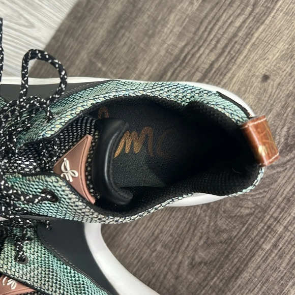 WOMEN SAM EDELMAN MEENA SNEAKER SHOES US SIZE 9 M GREEN BLACK WHITE - Picture 7 of 7